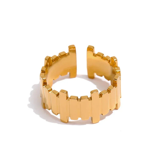 Golden Edge Geometric Ring - TM & Co. Jewels