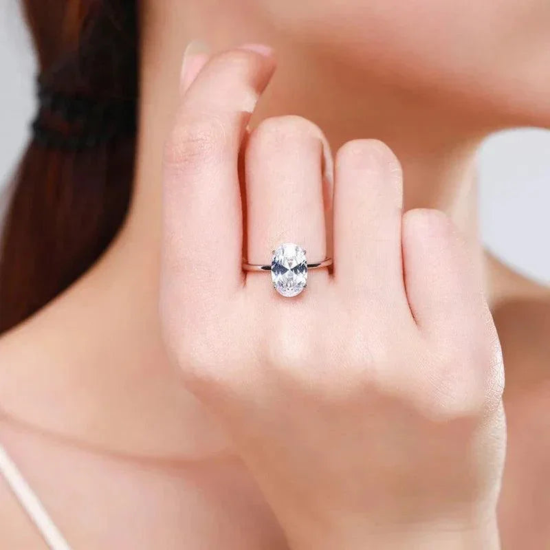 Oval Zirconia Sterling Silver Ring - TM & Co. Jewels