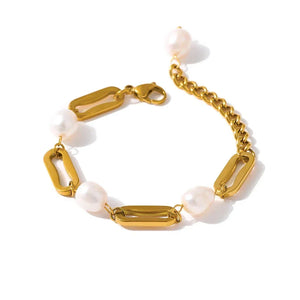 Elegant Pearl Chain Bangle - TM & Co. Jewels
