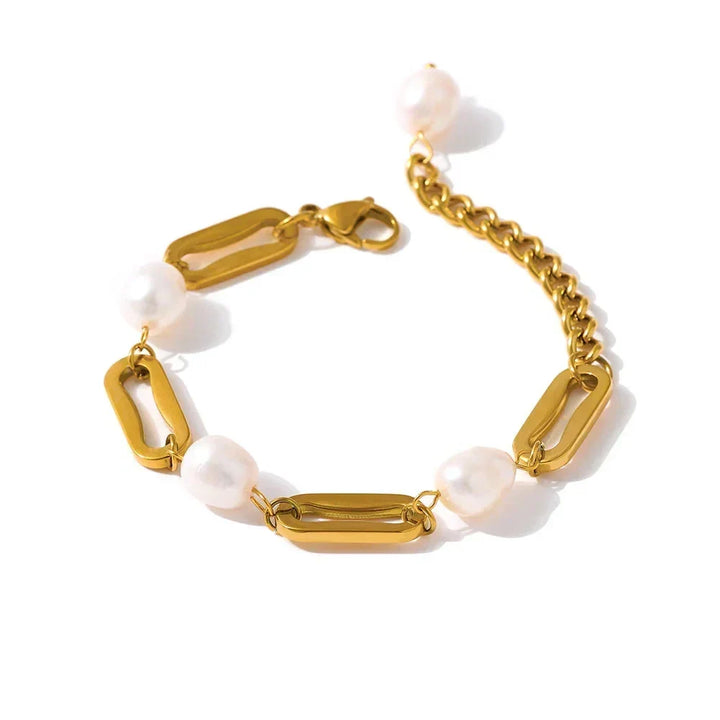 Elegant Pearl Chain Bangle - TM & Co. Jewels