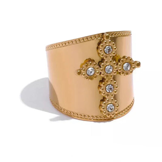 Divine Cross Cubic Zirconia Ring - TM & Co. Jewels