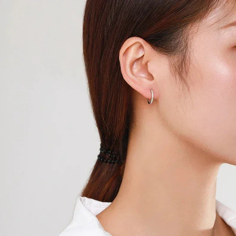 Crystal Whisper Silver Hoops - TM & Co. Jewels