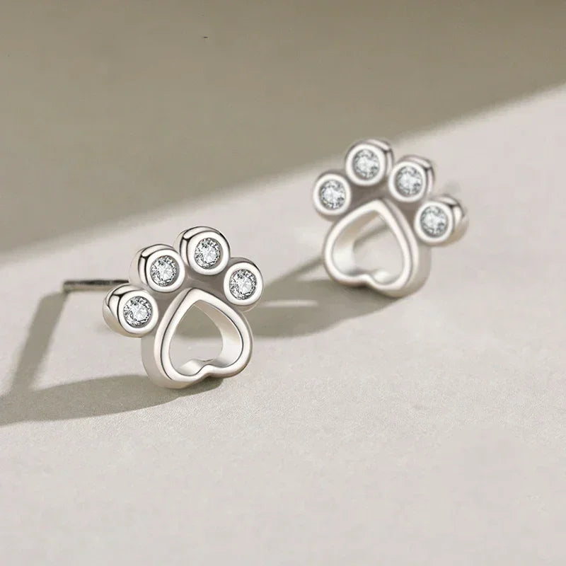 Darling Pet Paw CZ Studs - TM & Co. Jewels