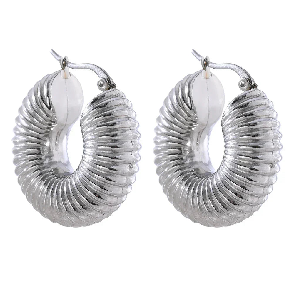 Urban Glow Round Chunky Hoops - TM & Co. Jewels