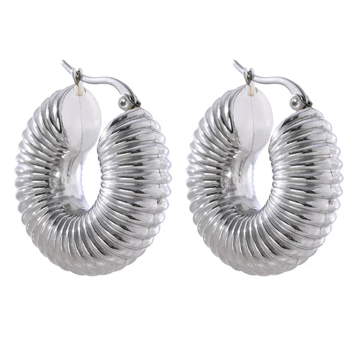 Urban Glow Round Chunky Hoops - TM & Co. Jewels