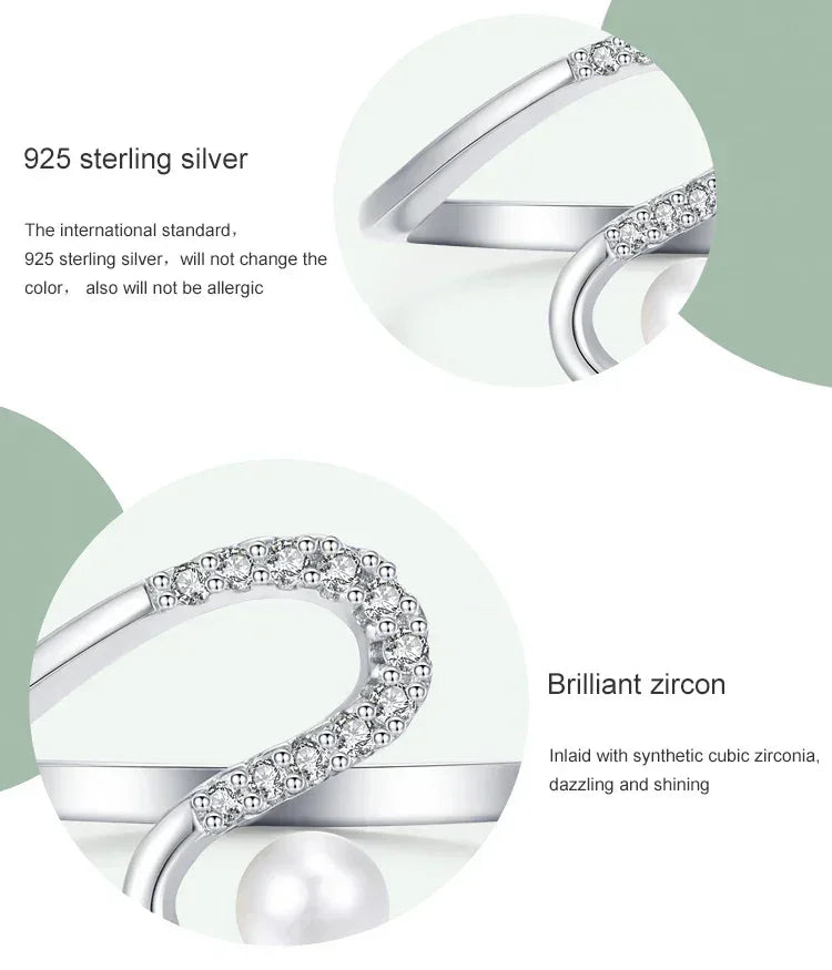 Wave Bloom Silver Pearl Party Ring - TM & Co. Jewels