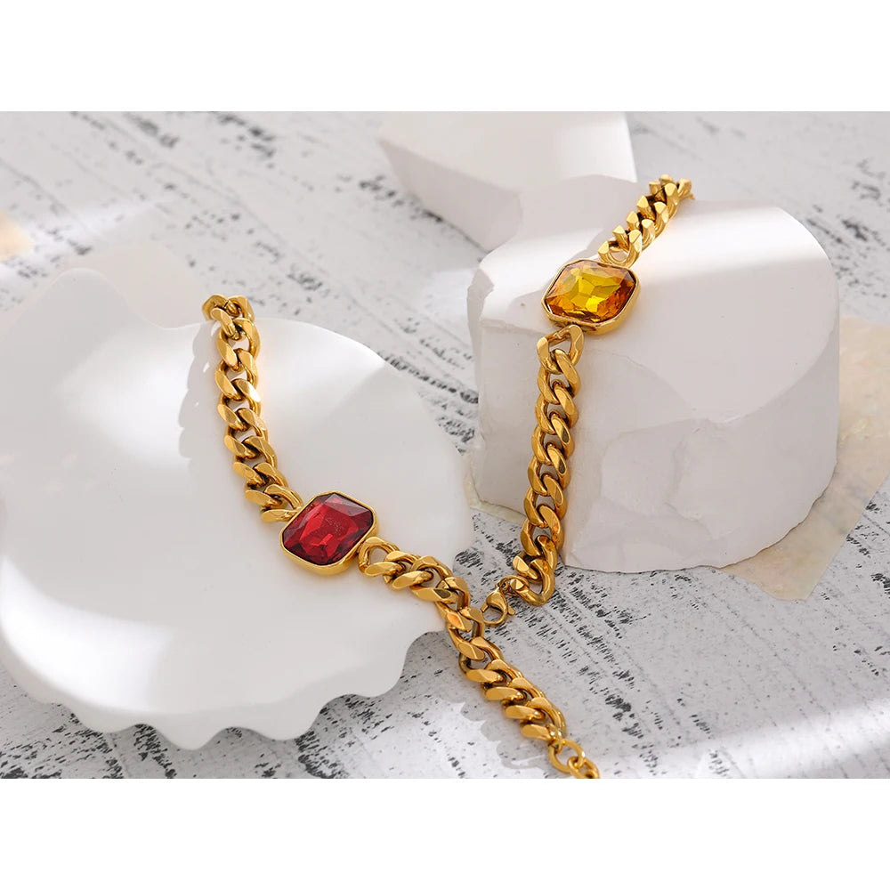 Cherry Charisma Gold Chain Bangle