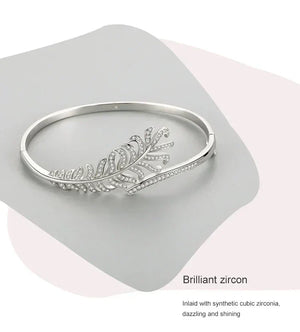 Clear Silver Feather Band - TM & CO. JEWELS 