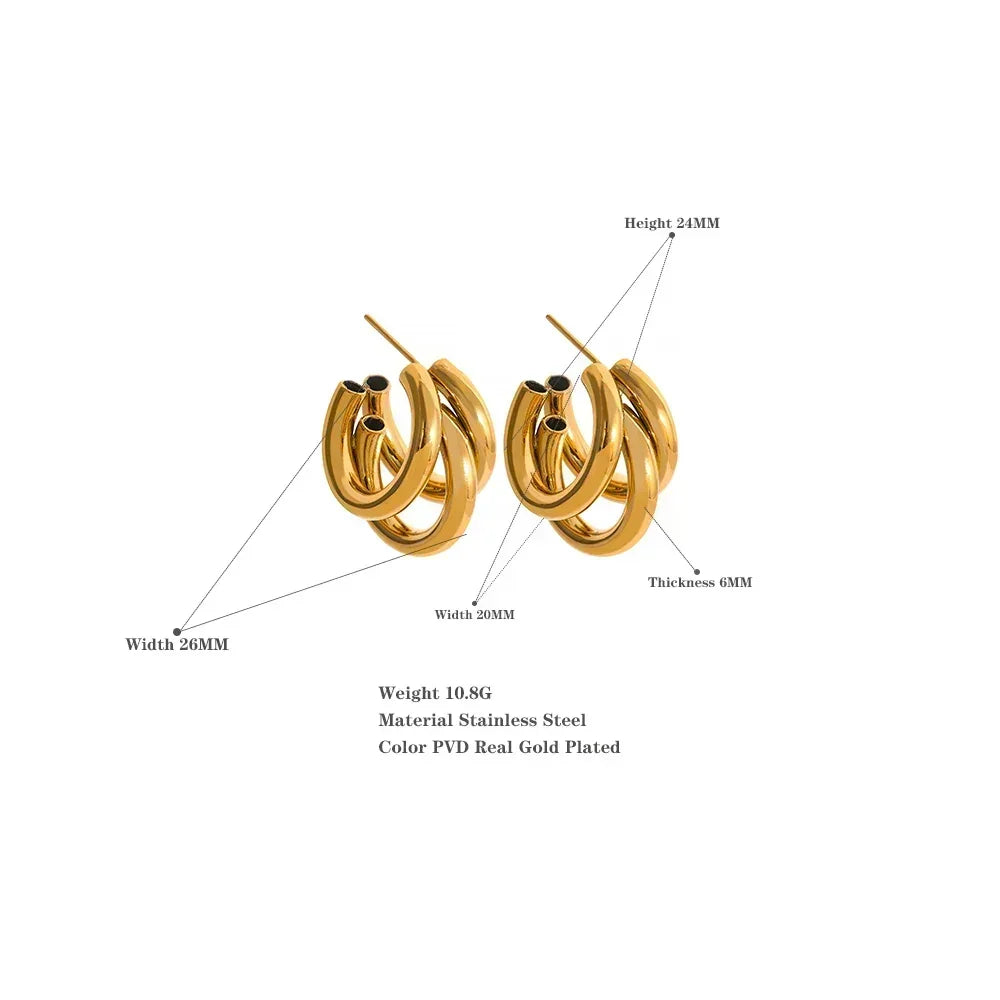 Metallic Statement Stud Earrings - TM & Co. Jewels