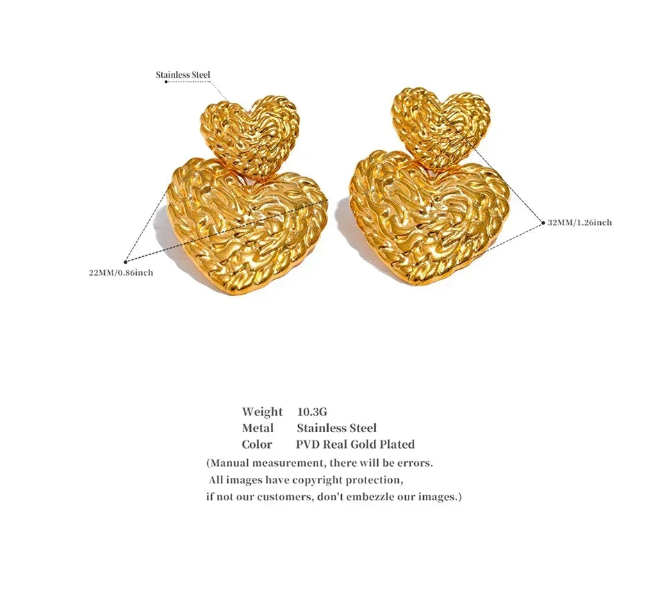 Twin Hearts Radiance Earrings - TM & Co. Jewels