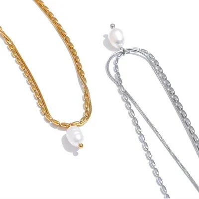 Aura Double Chain Pendant - TM & CO. JEWELS 
