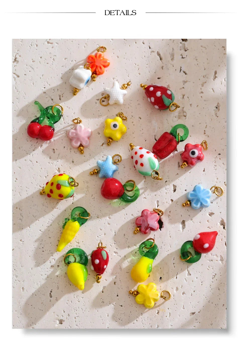 Cute Enamel Enamel Star Flower Cherry Strawberry DIY Accessories Charm Pendants for Necklace Bracelet Earrings Making