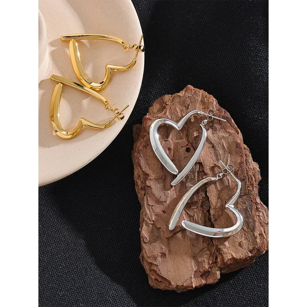 Floating Heart Hoop Earrings - TM & Co. Jewels