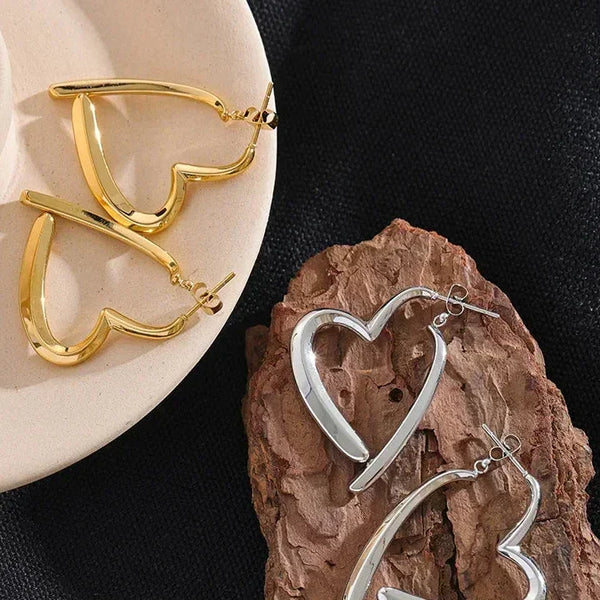 Floating Heart Hoop Earrings - TM & Co. Jewels
