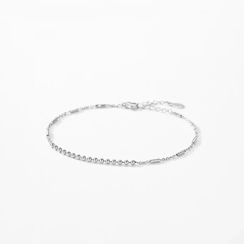 Sterling Silver Beads Link Bracelet - TM & Co. Jewels