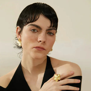 Aqua Flora Gilded Bloom Ring - TM & CO. JEWELS 