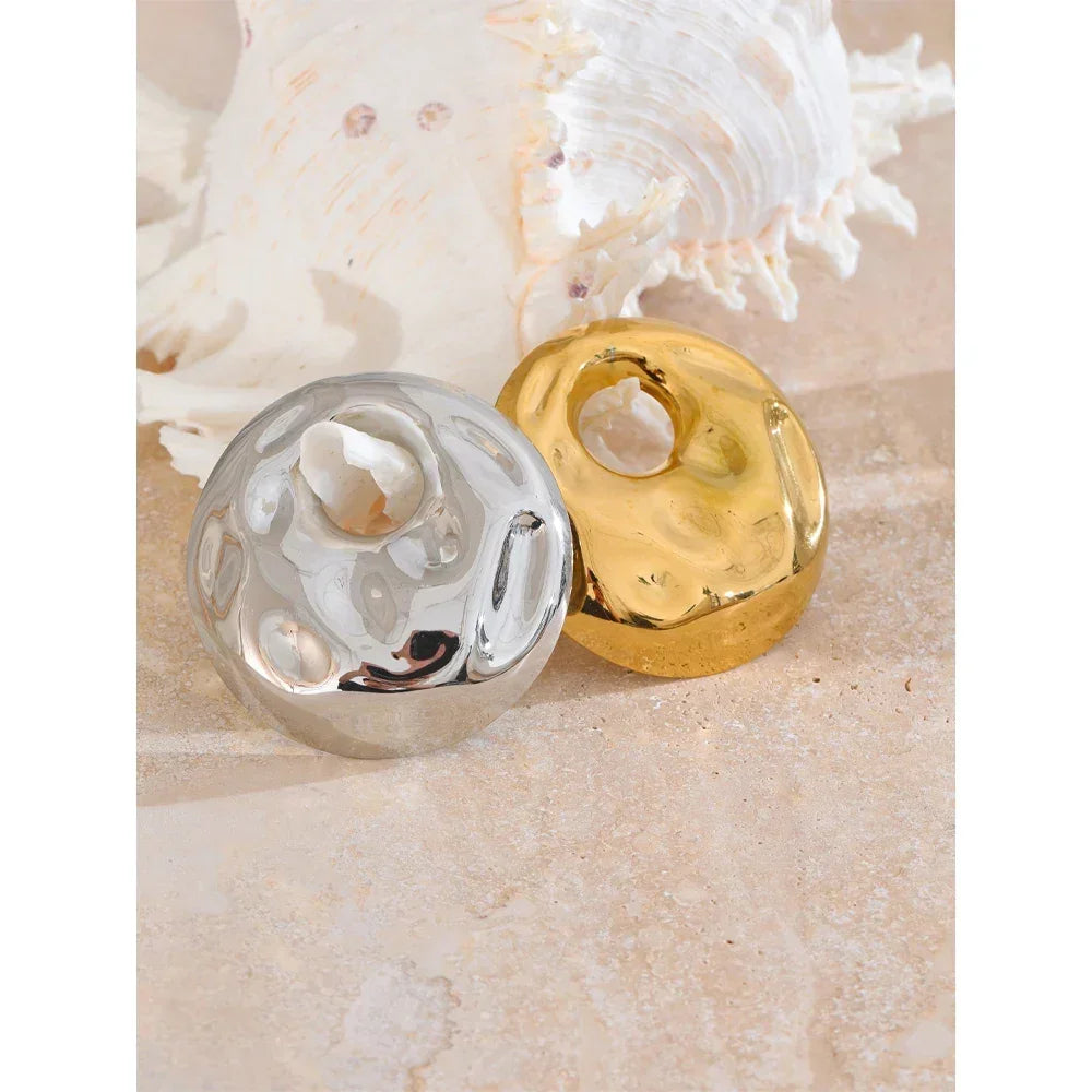 Yhpup 65 mm personalisierte Brosche aus Edelstahl, große runde Hammer-Brosche, wasserdicht, Unisex-Schmuckzubehör für Männer und Frauen