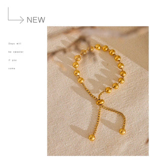 Gold Ball Bead Bracelet