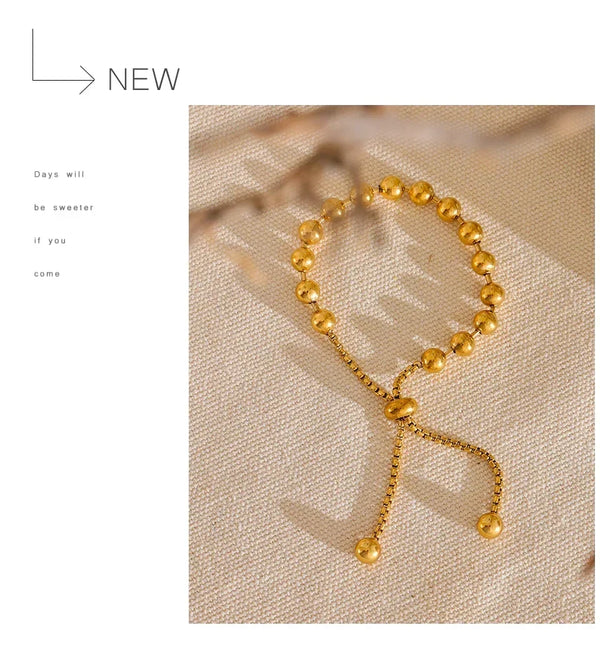 Gold Ball Bead Bracelet