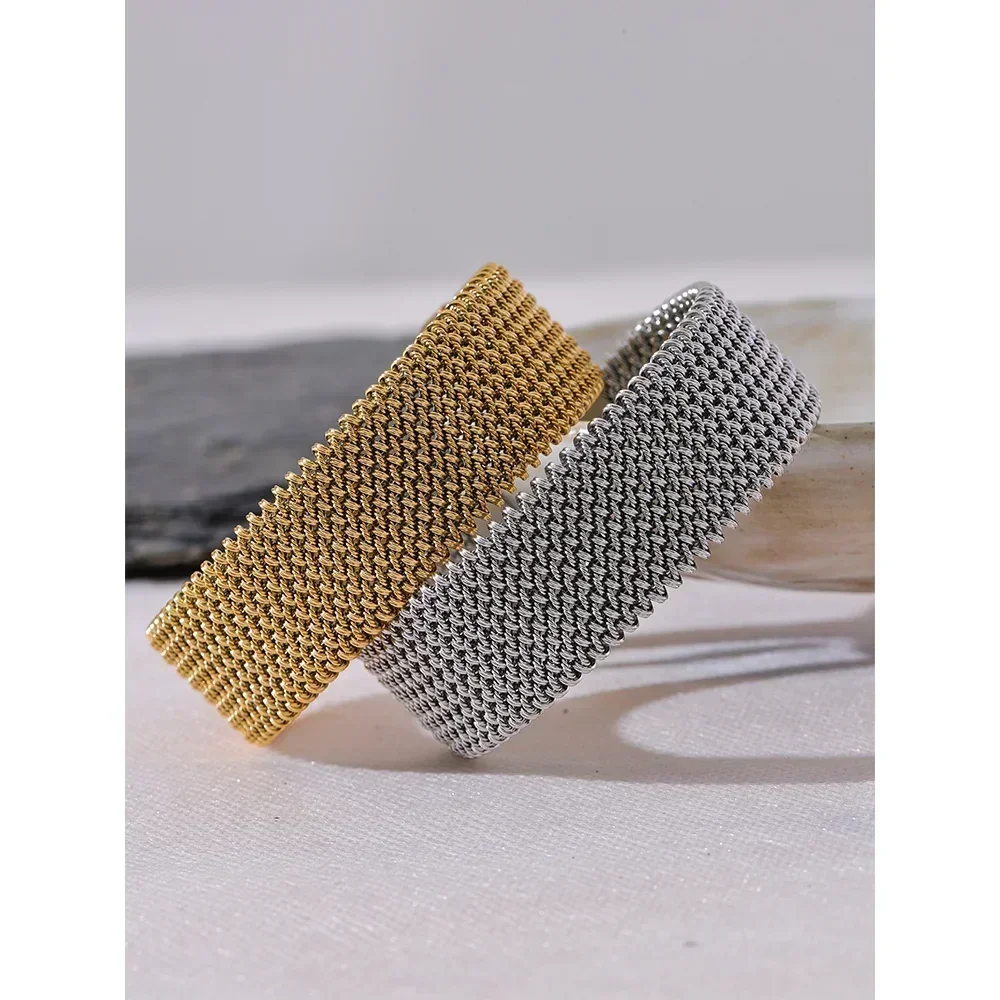 Aqua Flow Statement Steel Bangle - TM & Co. Jewels