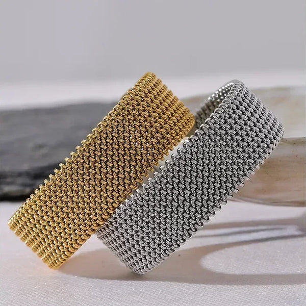 Aqua Flow Statement Steel Bangle - TM & CO. JEWELS 