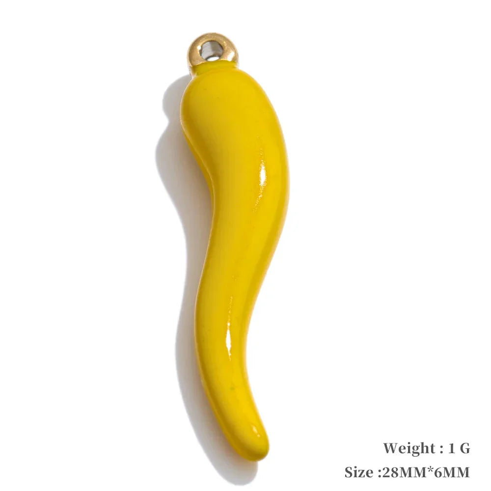 Y2K Enamel Fruit Cherry Shell Fish Heart DIY Accessories Pendants Making Necklace Bracelet Stainless Steel Jewelry Gift