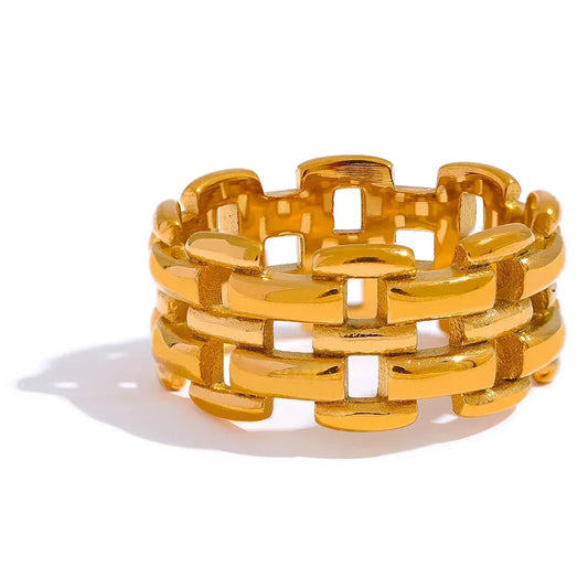 Golden Vista Hollow Ring - TM & Co. Jewels