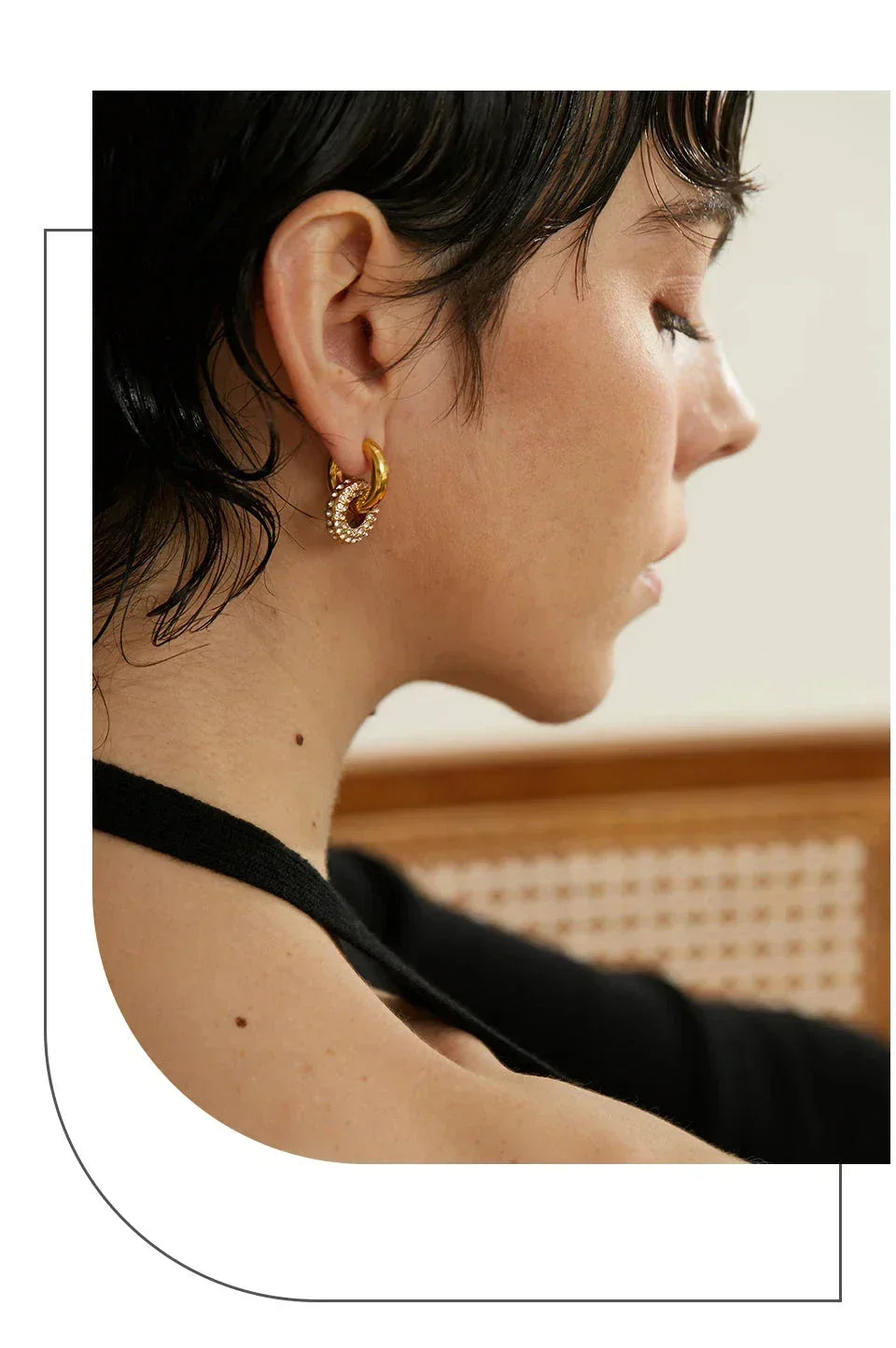 Shimmering Zirconia Huggie Hoop Earrings - TM & Co. Jewels