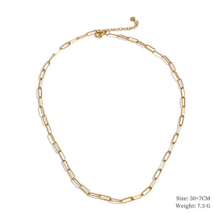 Gold chain necklace on a white background