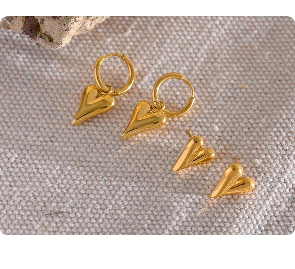 Chic Heart Huggie Hoop Earrings - TM & Co. Jewels
