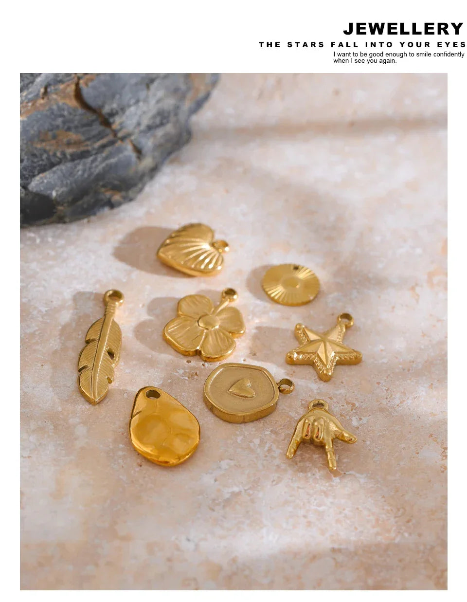 Metal Leaf Flower Star Palm Golden Drop Handmade DIY Stainless Steel Casting Jewelry Accessories