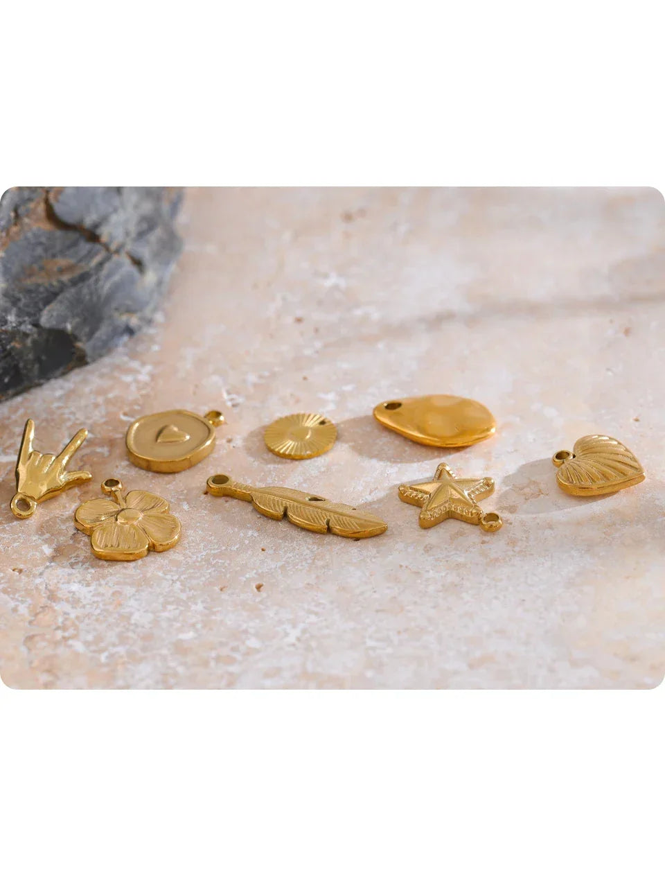 Metal Leaf Flower Star Palm Golden Drop Handmade DIY Stainless Steel Casting Jewelry Accessories