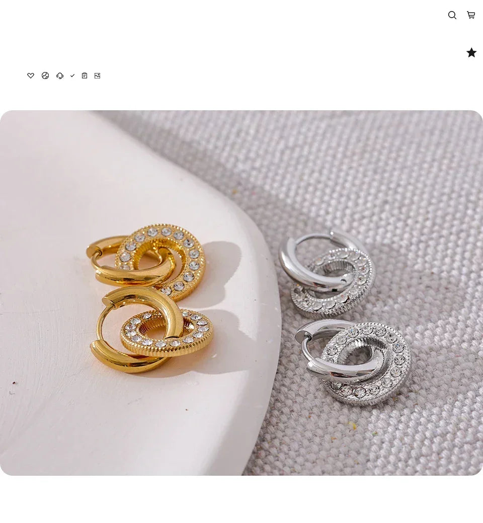 Luminous Drop Hoop Studs - TM & Co. Jewels