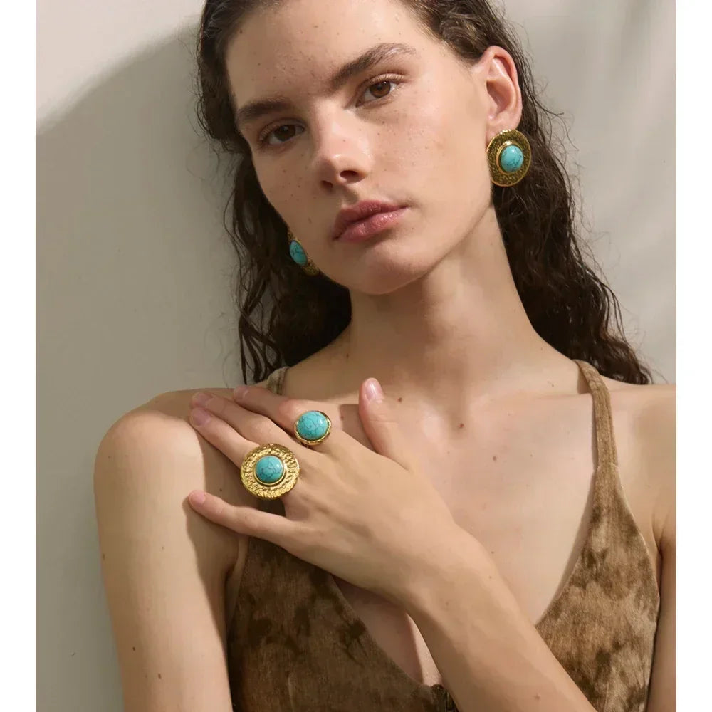 Turquoise Geometry Vintage Jewelry Set