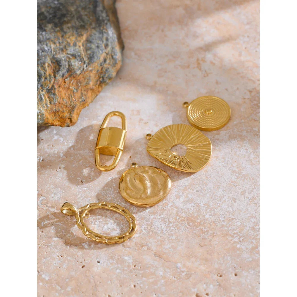 New Stainless Steel Heart Round Lock Charms Cast Pendants Accessories DIY Jewelry Making Necklace Bracelet Wholesale