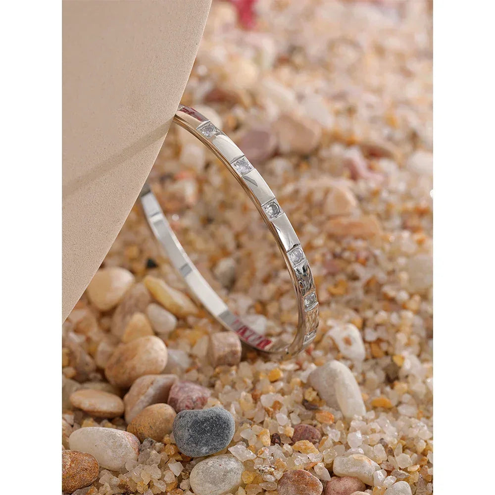 Golden Glimmer Stainless Zircon Bracelet - TM & Co. Jewels