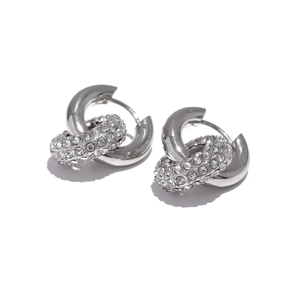 Shimmering Zirconia Huggie Hoop Earrings - TM & Co. Jewels