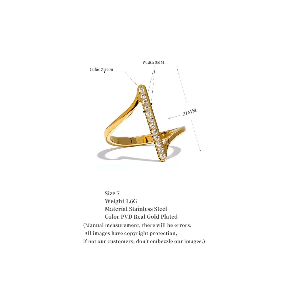 Twisted Elegance Stainless Steel CZ Ring - TM & Co. Jewels