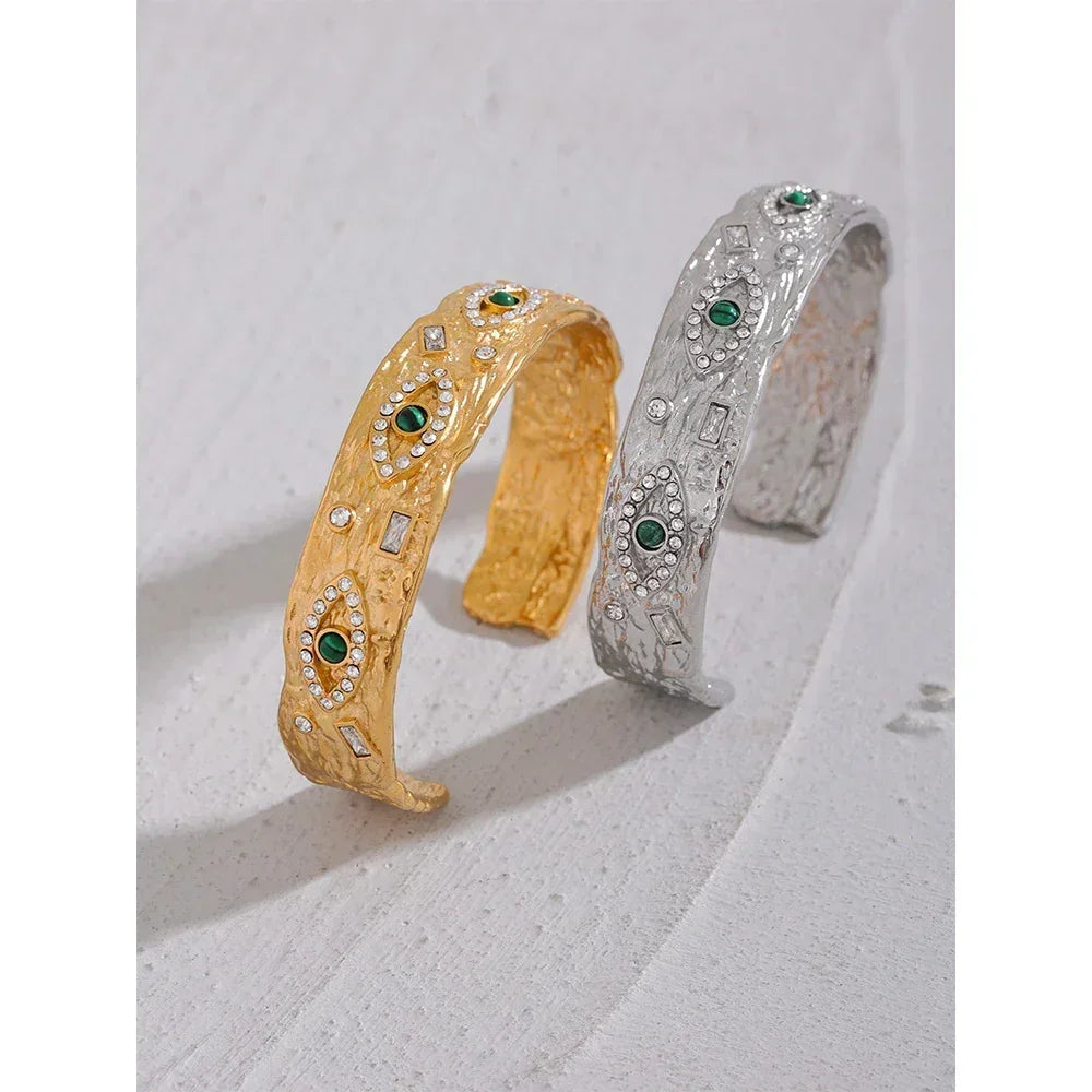 Whimsical Eyes Gold Bangle - TM & Co. Jewels