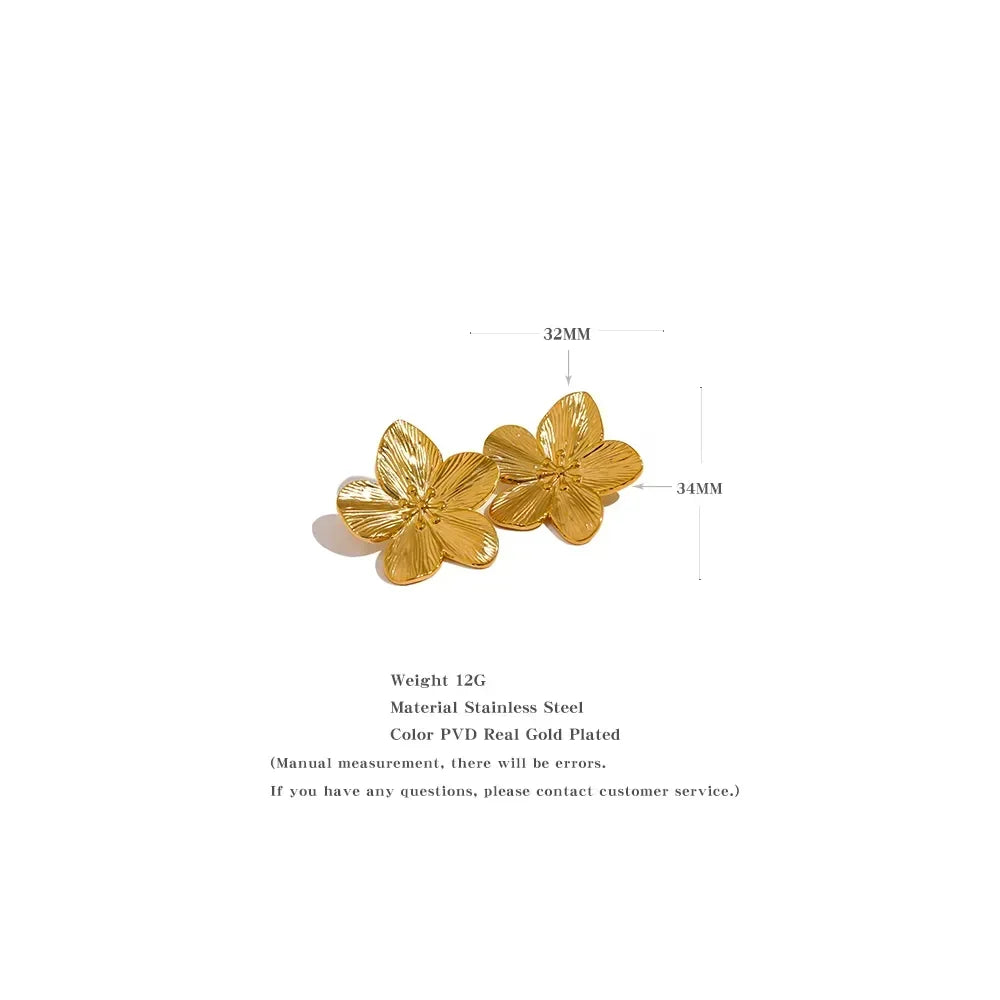 Golden Blossom Elegance Studs - TM & Co. Jewels