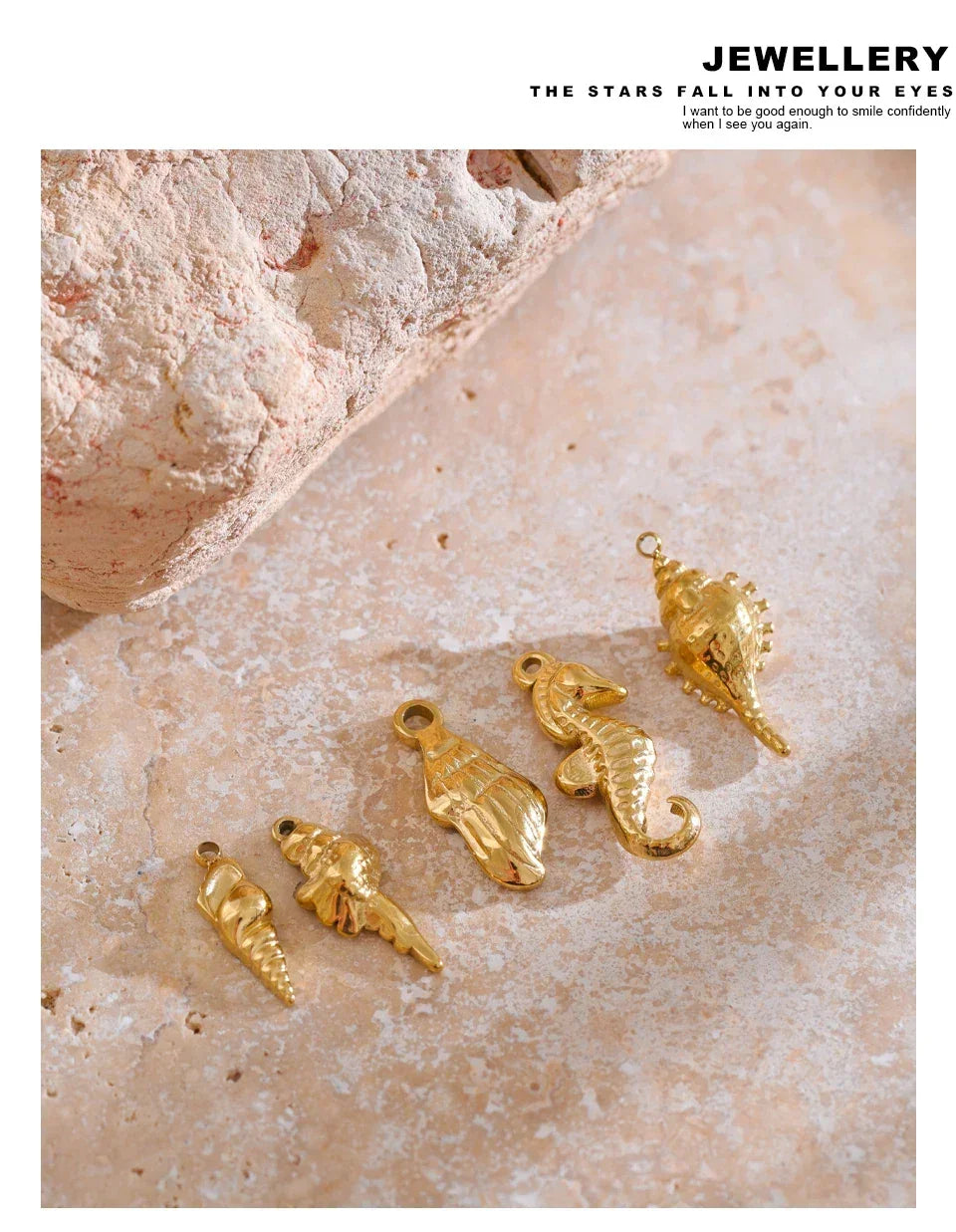 1PC 2024 Summer Ocean Shell Starfish Seahorse Conch Stainless Steel Pendant DIY Making Accessories Handmade Necklace Gift