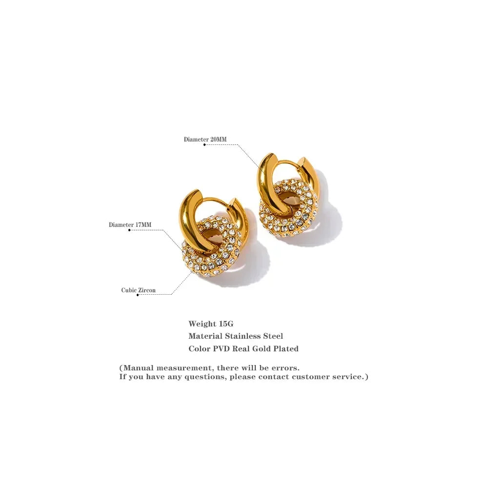 Shimmering Zirconia Huggie Hoop Earrings - TM & Co. Jewels