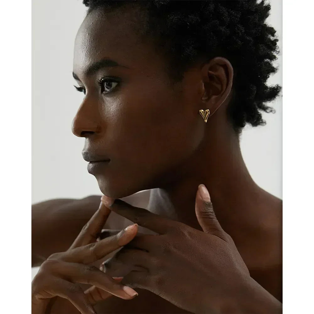 Chic Heart Huggie Hoop Earrings - TM & Co. Jewels