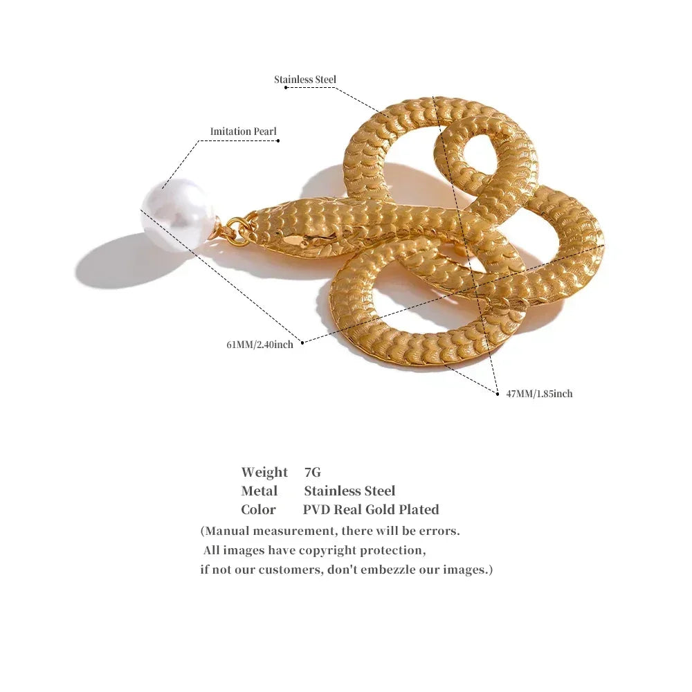 Gilded Snake Drop Pin