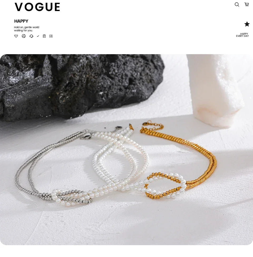 Aura Knot Pearl Choker