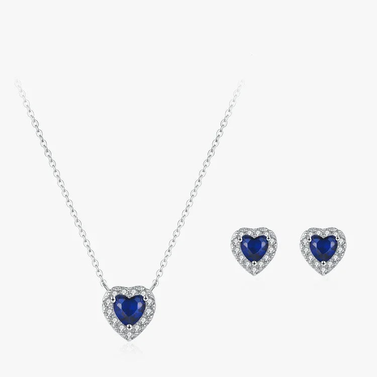 Royal Blue Heart Set - TM & Co. Jewels