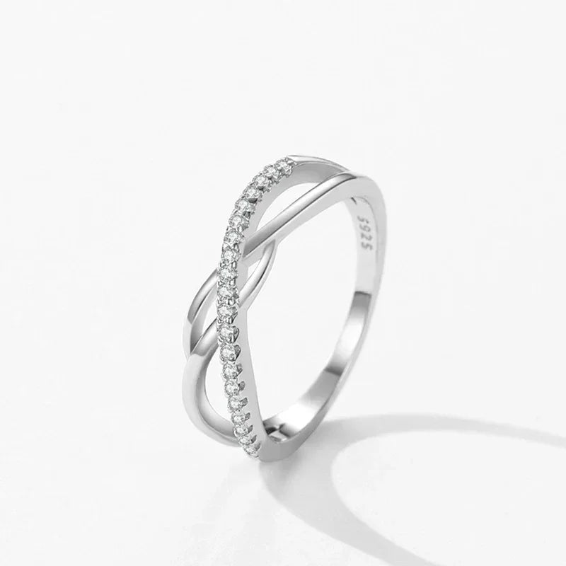 Graceful Crossline Sparkle Ring - TM & Co. Jewels