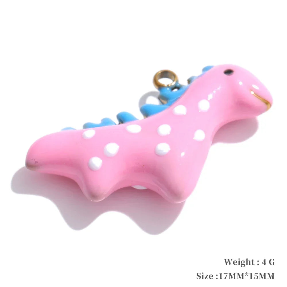 Y2K Enamel Fruit Cherry Shell Fish Heart DIY Accessories Pendants Making Necklace Bracelet Stainless Steel Jewelry Gift