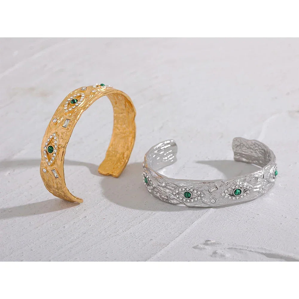 Whimsical Eyes Gold Bangle - TM & Co. Jewels