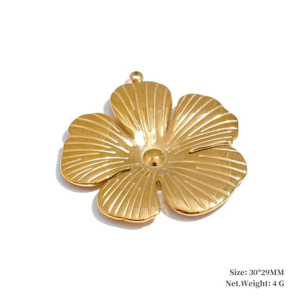 Stainless Steel Metal Flower Cross Pendants Tarnish Resistant DIY Necklace Jewelry Accessories Wholesale Waterproof